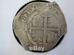 1668 Spanish Colonial Silver 8 Reales Cob Coin Macuquina Type