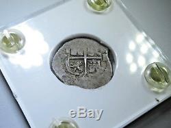 1669 Spanish Silver 1 Real Cob Piece of 8 Reales Colonial Pirate Treasure Coin