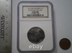 1671 Bolivia Piedmont Shipwreck 2 Reales Spanish Cob 2r Silver Coin