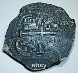 1671 Shipwreck Spanish Bolivia Silver 8 Reales Colonial Dollar Pirate Cob Coin