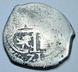 1671 Three Dates Spanish Bolivia Silver 1 Reales Antique 1600's Pirate Cob Coin