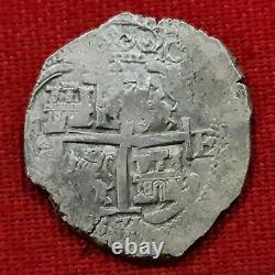 1671 -potosi King Philip IV -silver- 8 Reales Cob Double Date! Xf