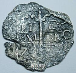 1674 Shipwreck Spanish Bolivia Silver 1 Reales 1600's Pirate Treasure Cob Coin