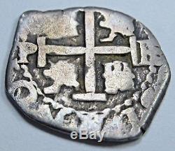 1675 Spanish Silver 1/2 Reales Piece of 8 Real Colonial Cob Pirate Treasure Coin