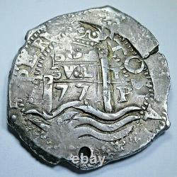 1677 Bolivia Silver 8 Reales Two Dates Spanish Colonial Dollar 1600's Cob Coin