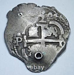 1680 Spanish Bolivia Silver 2 Reales Genuine 1600's Old Pirate Treasure Cob Coin