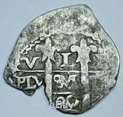 1680 Spanish Potosi Silver 1 Reales Cob Piece of Eight Real Antique Pirate Coin