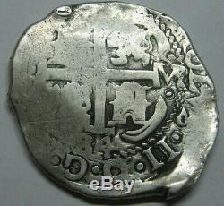 1684 Potosi 8 Real Cob Charles II Bolivia Spanish Dollar Colonial Era Silver Cob