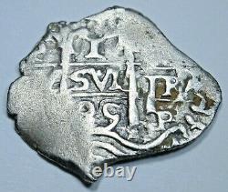 1685 Clipped Bolivia Silver 1 Reales 1600's Spanish Colonial Pirate Cob Coin