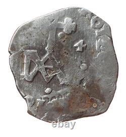1686-1699 Maria Type Spanish Silver 4 Reales Antique 1600's Pirate Cob Coin