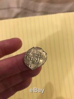 1687 Spanish Silver 1 Real Cob Piece of Eight- One Reales Colonial Treasure Coin