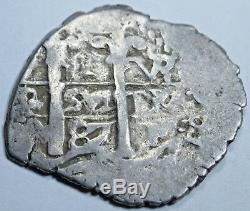 1687 Spanish Silver 1 Real Cob Piece of Eight One Reales Colonial Treasure Coin