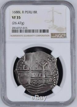 1688-L Peru Silver Cob 8 Reales NGC VF35