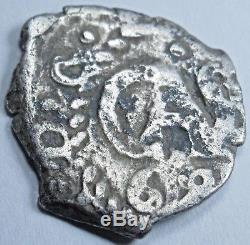 1688 Spanish Silver 1/2 Reales Cob Piece of Eight Real Colonial Treasure Coin