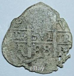 1688 Spanish Silver Shipwreck 1 Reales Piece of 8 Old Pirate Treasure Cob Coin