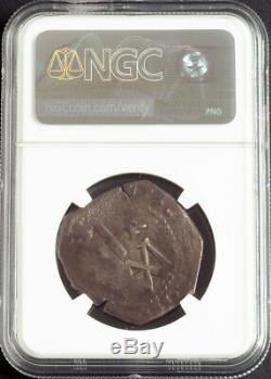 1690, Spain, Charles II. Rare Silver 8 Reales Cob Coin. Full Date! NGC F-12