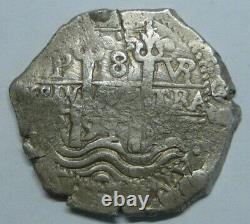 1691 Potosi 8 Real Cob Charles II Bolivia Assayer Vr Dollar Silver Colonial Era