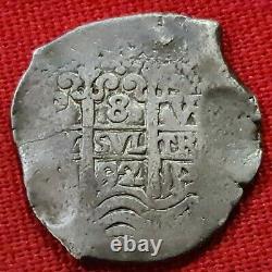 1692 -potosi King Carolus II -silver- 8 Reales Cob Double Date