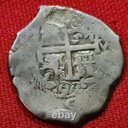 1692 -potosi King Carolus II -silver- 8 Reales Cob Double Date