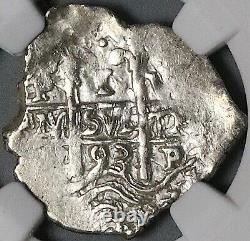 1693 NGC AU Bolivia Cob 1 Real Potosi Spain Colonial Coin POP 2/0 (23121601C)
