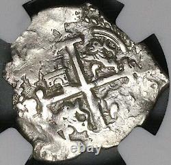 1693 NGC AU Bolivia Cob 1 Real Potosi Spain Colonial Coin POP 2/0 (23121601C)