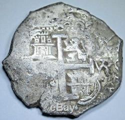 1694 Spanish Potosi Silver Cob 8 Reales Eight Real Colonial Pirate Treasure Coin