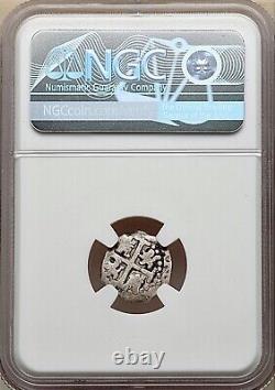 1697-L Peru Charles II 1/2 Real Cob NGC VF25 Bold Monogram Only Graded Example