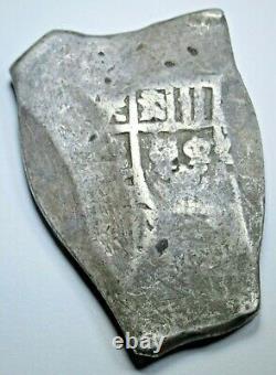 1700's Mexico 8 Reales Cob Madura 1 Real Batu 1800's Countermark With COA Coin