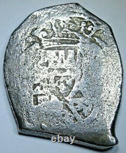 1700's Shipwreck Spanish Mexico Silver 8 Reales Antique 1700's Pirate Cob Coin