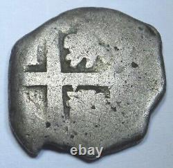 1700's Spanish Bolivia Silver 2 Reales Antique Colonial Pirate Treasure Cob Coin