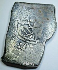 1700's Spanish Silver Shipwreck 8 Reales Eight Real Colonial Cob Treasure Coin