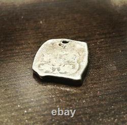 1700s Guatemala Silver 2 Reales Cob Spanish Colonial Holed Pirate Cob Coin RARE