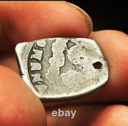 1700s Guatemala Silver 2 Reales Cob Spanish Colonial Holed Pirate Cob Coin RARE