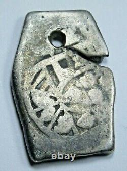 1700s OMF Mexico Coffin Shape Silver 2 Reales Antique Spanish Colonial Cob Coin