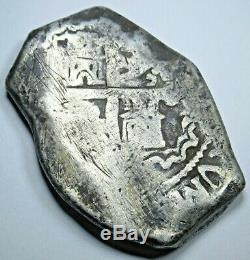 1700s Silver Spanish Mexico 8 Reales Eight Real Antique Colonial Dollar Cob Coin