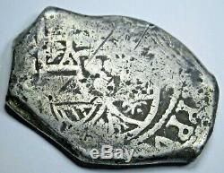 1700s Silver Spanish Mexico 8 Reales Eight Real Antique Colonial Dollar Cob Coin