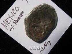 1701-1715 Pirate Cob 4 Reales Colonial Mexico 10.4 Grams Silver