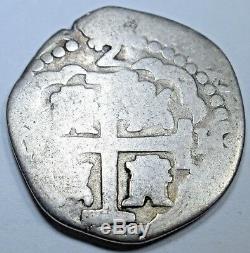 1701 Spanish Lima Silver 2 Reales Piece of 8 Real Old Two Bits Pirate Cob Coin