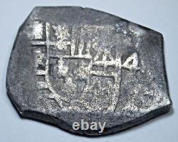 1702-12 Shipwreck Mexico Silver 4 Reales 1700's Spanish Pirate Treasure Cob Coin