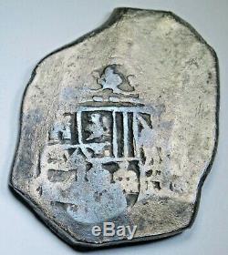 1705-1712 Spanish Mexico Silver 8 Reales Shipwreck 1700s Antique Pirate Cob Coin