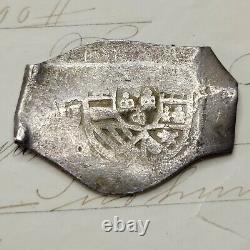 1705-1724 MEXICO Cob 8 Reales Assay J SPANISH COLONIAL PIRATE SILVER (C147)