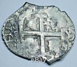1705 Spanish Potosi Silver 1 Reales Piece of 8 Real Old Pirate Treasure Cob Coin