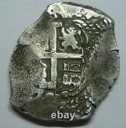 1707 Potosi 8 Real Cob Philip V Bolivia Spanish Dollar Colonial Era Silver Cob