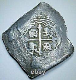 1711 Shipwreck Mexico Silver 8 Reales 1700's Spanish Colonial Dollar Cob Coin