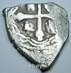 1712 Spanish Mexico Silver 1 Reales Old Antique 1700's Colonial Pirate Cob Coin