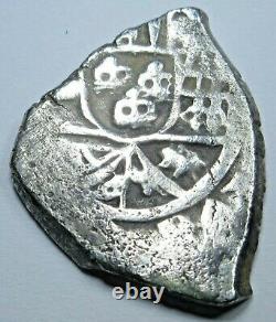 1712 Spanish Mexico Silver 1 Reales Old Antique 1700's Colonial Pirate Cob Coin
