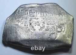 1714-1724 Spanish Mexico Silver 8 Reales Chopmark 1700s Colonial Dollar Cob Coin