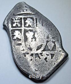 1714-1733 Mexico Silver 4 Reales Genuine 1700's Spanish Colonial Pirate Cob Coin