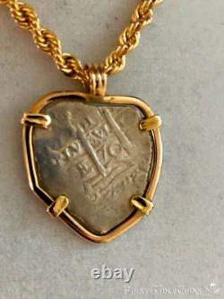1715 Fleet 1 Reale Mel Fisher Coa Grade 1 Pendant Pirate Gold Coins Jewelry Cob