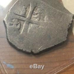 1715 Fleet Shipwreck Mexico 4 Reale Silver Cob Dated withCoA